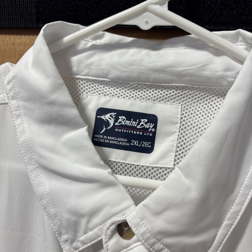 Bimini Bay Men's Fishing Boating Short Sleeve Button Down Shirt Wicking Size 2XL - Picture 3 of 9